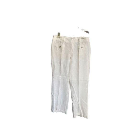 Inc women’s 100% white linen casual summer pants size 6P  - Picture 1 of 5